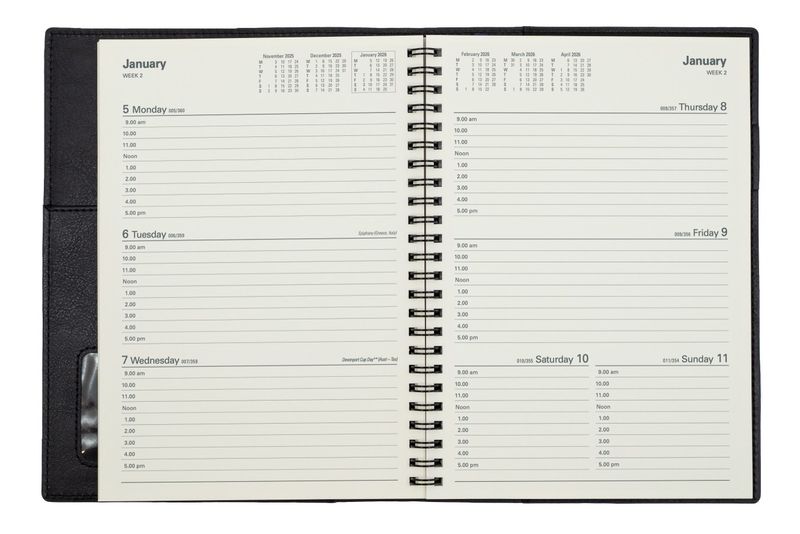 DIARY FINANCIAL YEAR 25-26 VANESSA A5 385 V99 WTV BLACK