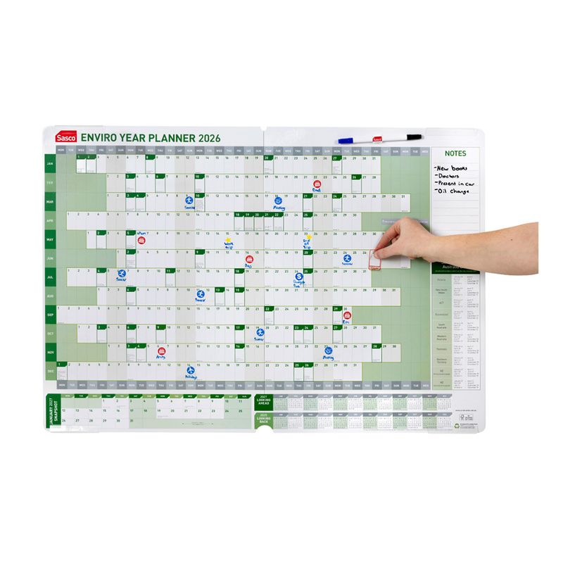 PLANNER 2026 SASCO 610X870MM ENVIRO YTV