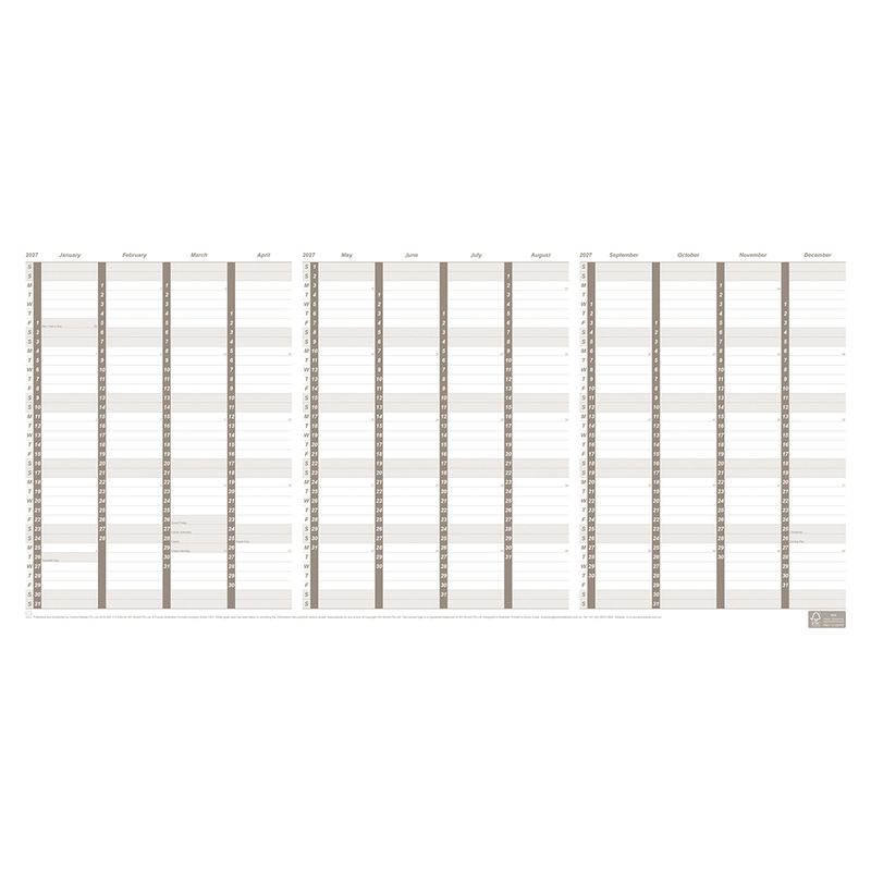 PLANNER 2026 UPWARD A4 FOLD OUT PAPER