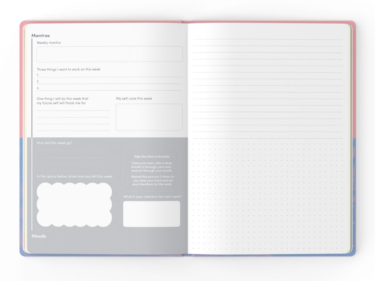 JOURNAL JUMBLE & CO A5 RECYCLED MANTRAS & MOODS PINK