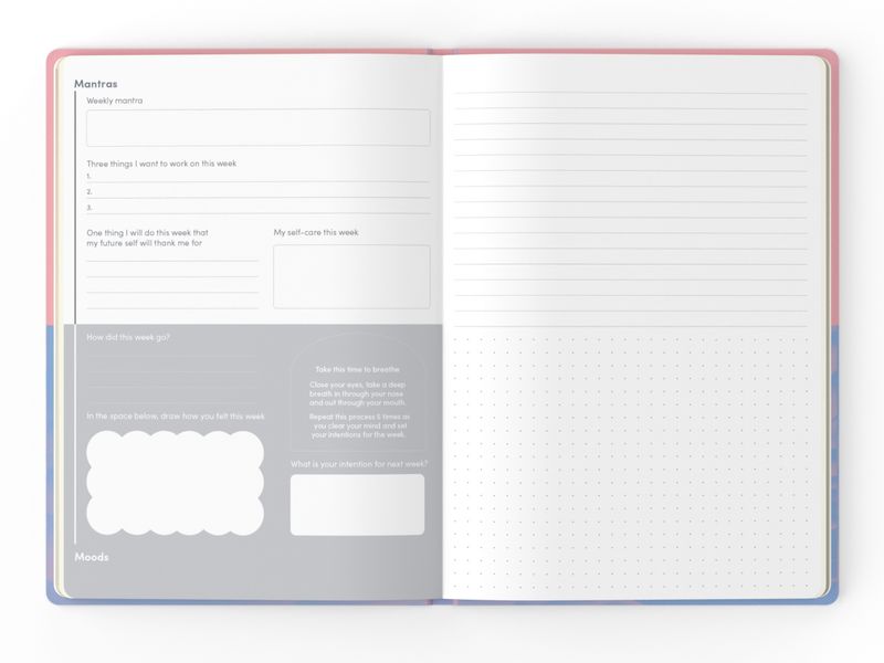 JOURNAL JUMBLE & CO A5 RECYCLED MANTRAS & MOODS PINK