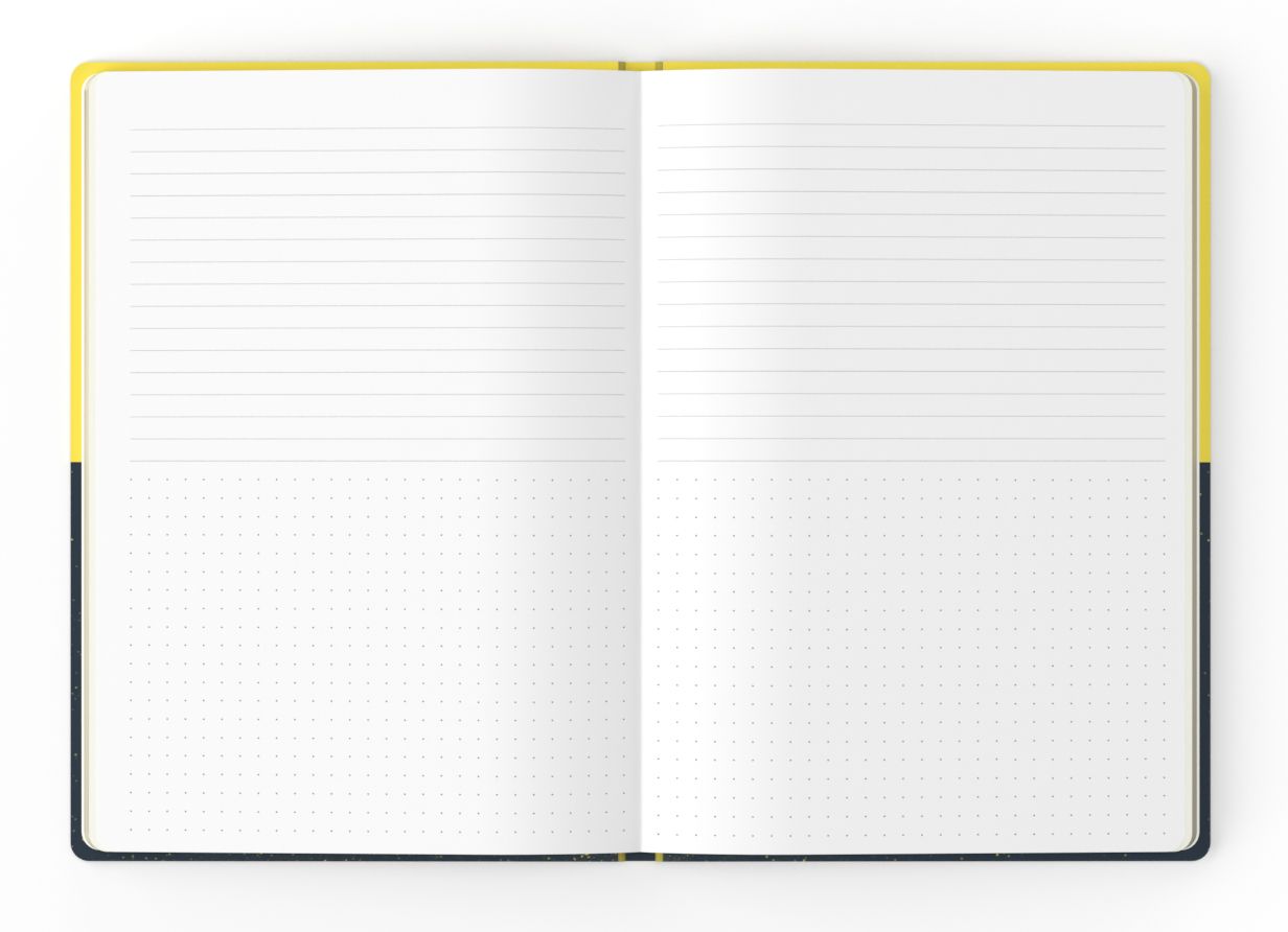 NOTEBOOK JUMBLE & CO A5 RULED & DOT GRID METHOD & MAGIC YELLOW