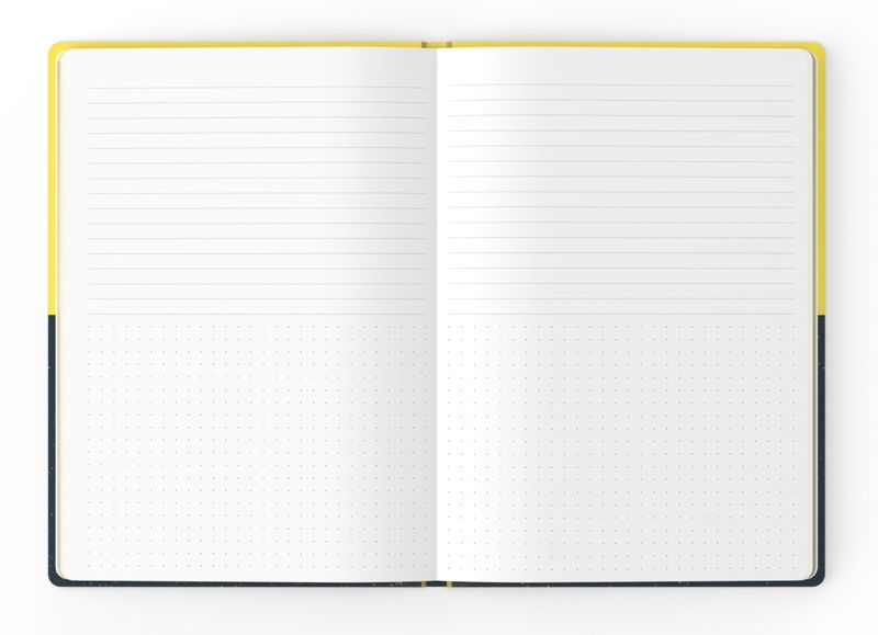 NOTEBOOK JUMBLE & CO A5 RULED & DOT GRID METHOD & MAGIC YELLOW