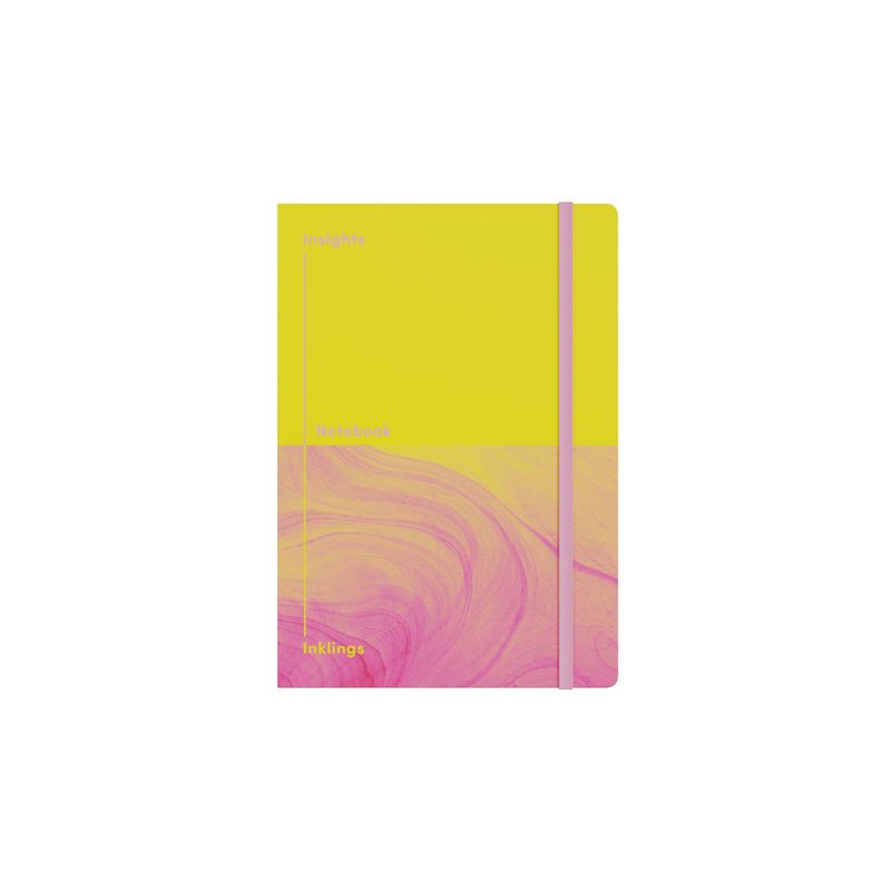 NOTEBOOK JUMBLE & CO A5 RECYCLED INSIGHTS & INKLINGS YELLOW