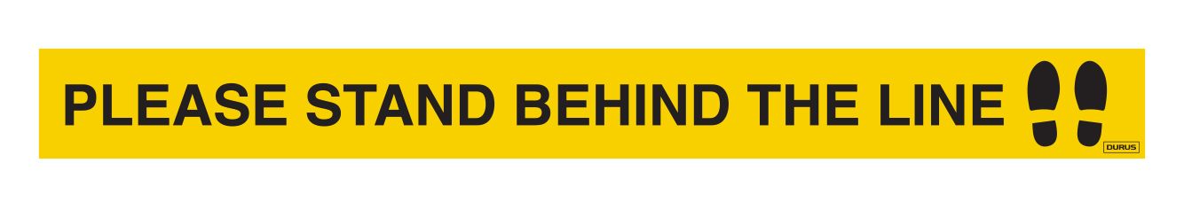 STRIPS DURUS 50MMX500MM HARD FLOOR PLEASE STAND HERE YELLOW AND BLACK PK5