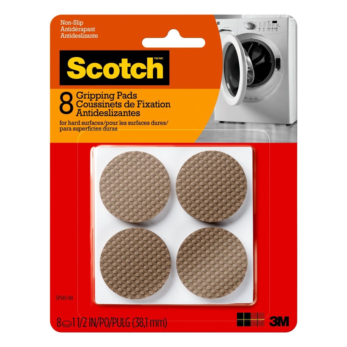 GRIPPING PADS SCOTCH 38MM SP940-NA BROWN PK8