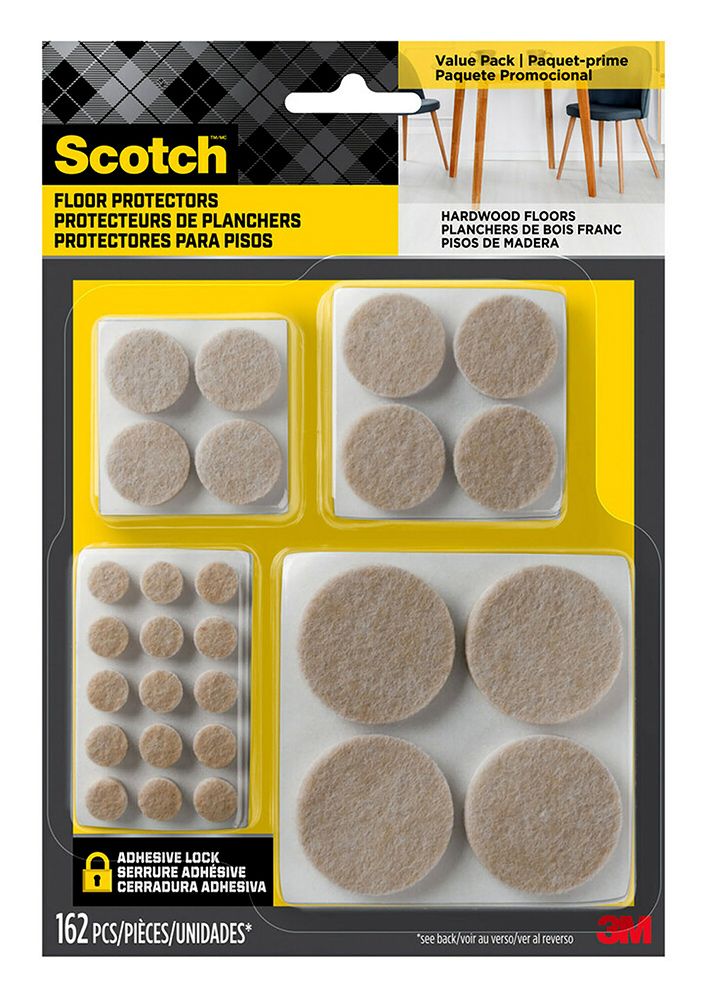 FELT PADS SCOTCH VALUE PACK SP845 BEIGE PK162