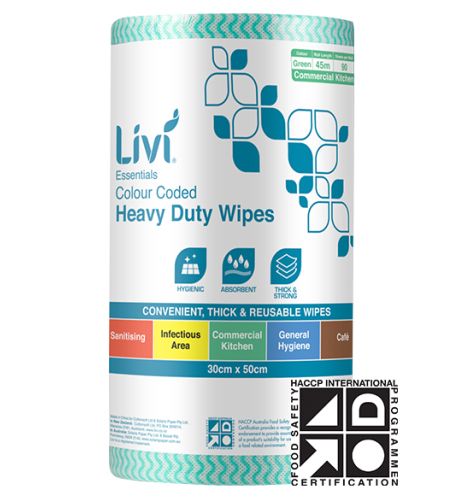 COMMERCIAL WIPES LIVI ESSENTIALS GREEN