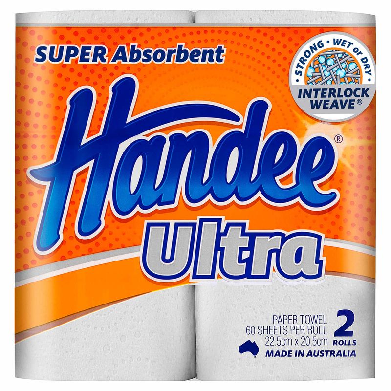 PAPER TOWEL HANDEE KITCHEN 2PLY 60S TWIN PACK