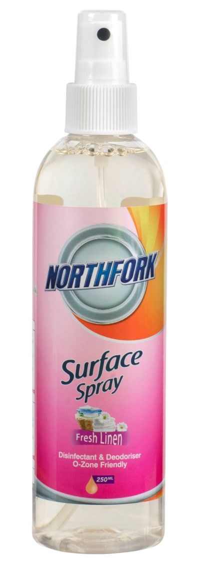 AIR FRESHENER DISINFECTANT NORTHFORK 250ML FRESH LINEN