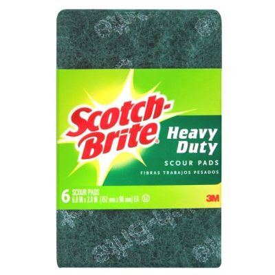 SCOURER SCOTCH BRITE HEAVY DUTY GREEN PK6