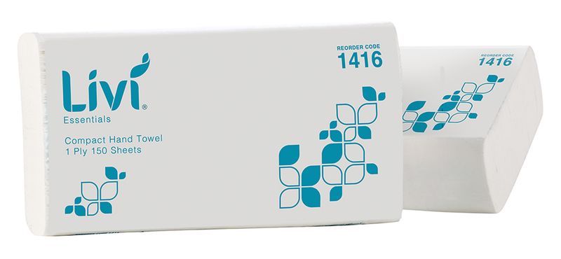 PAPER TOWEL LIVI ESSENTIALS COMPACT 1PLY 150S