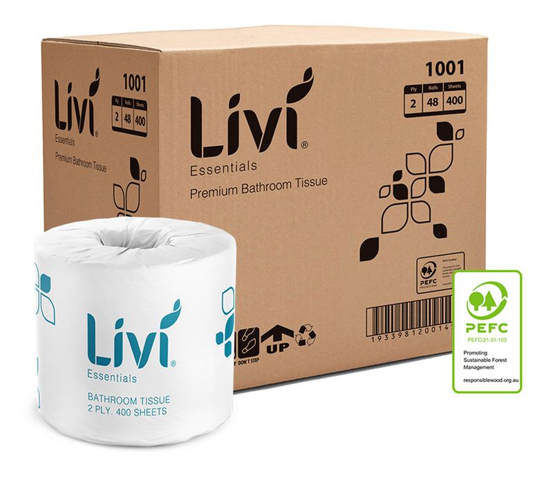 TOILET TISSUE LIVI ESSENTIALS 2PLY 400S