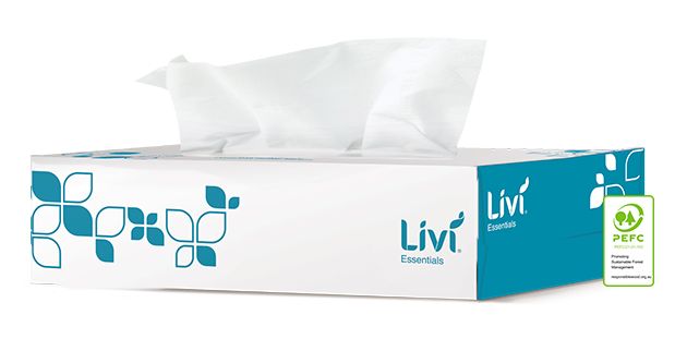FACIAL TISSUE LIVI ESSENTIALS HYPOALLERGENIC 2PLY 100S