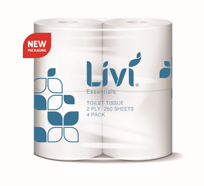 TOILET TISSUE LIVI 2PLY CORE 250S PK4