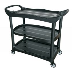 UTILITY CART COMPASS 160W X 56D X 128H CM 3 SHELF BLACK