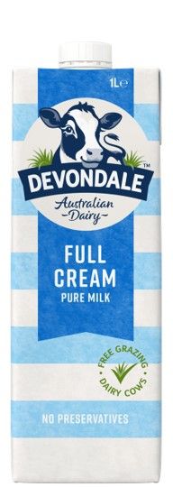 UHT MILK DEVONDALE 1L FULL CREAM