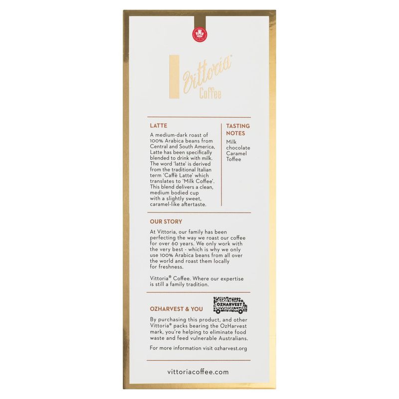 COFFEE CAPS VITTORIA 10'S NESPRESSO COMPATIBLE LATTE