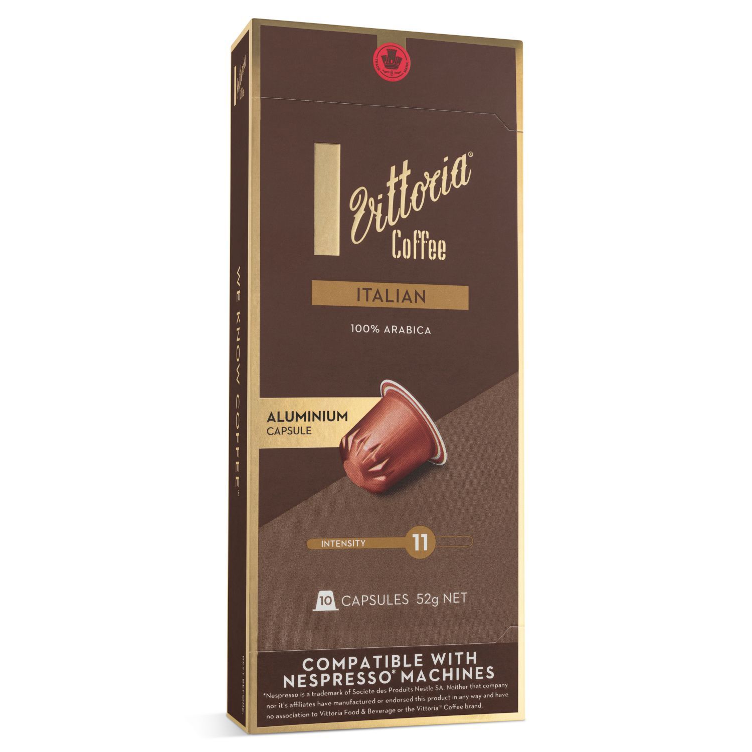 COFFEE CAPS VITTORIA 10'S NESPRESSO COMPATIBLE ITALIAN