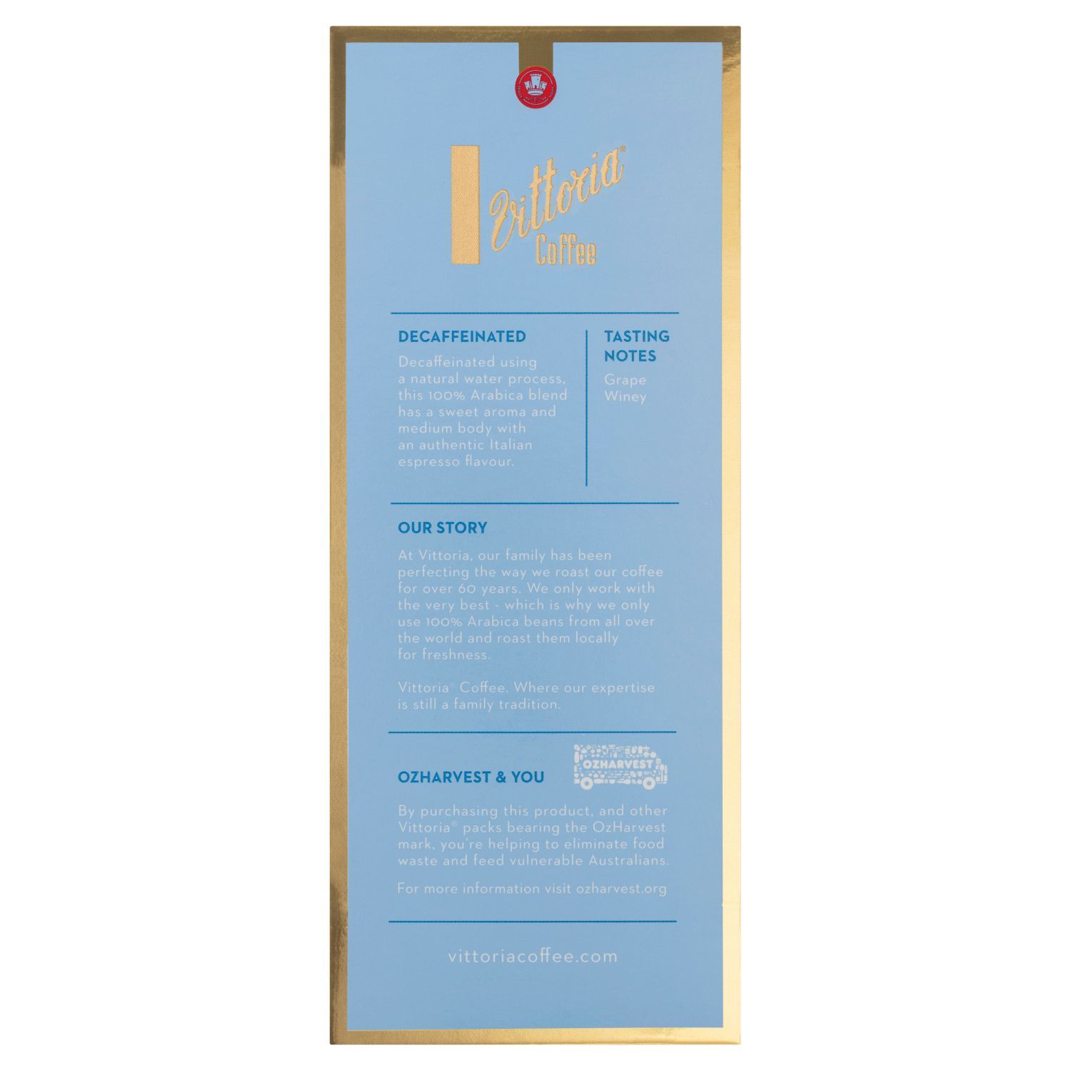 COFFEE CAPS VITTORIA 10'S NESPRESSO COMPATIBLE DECAF