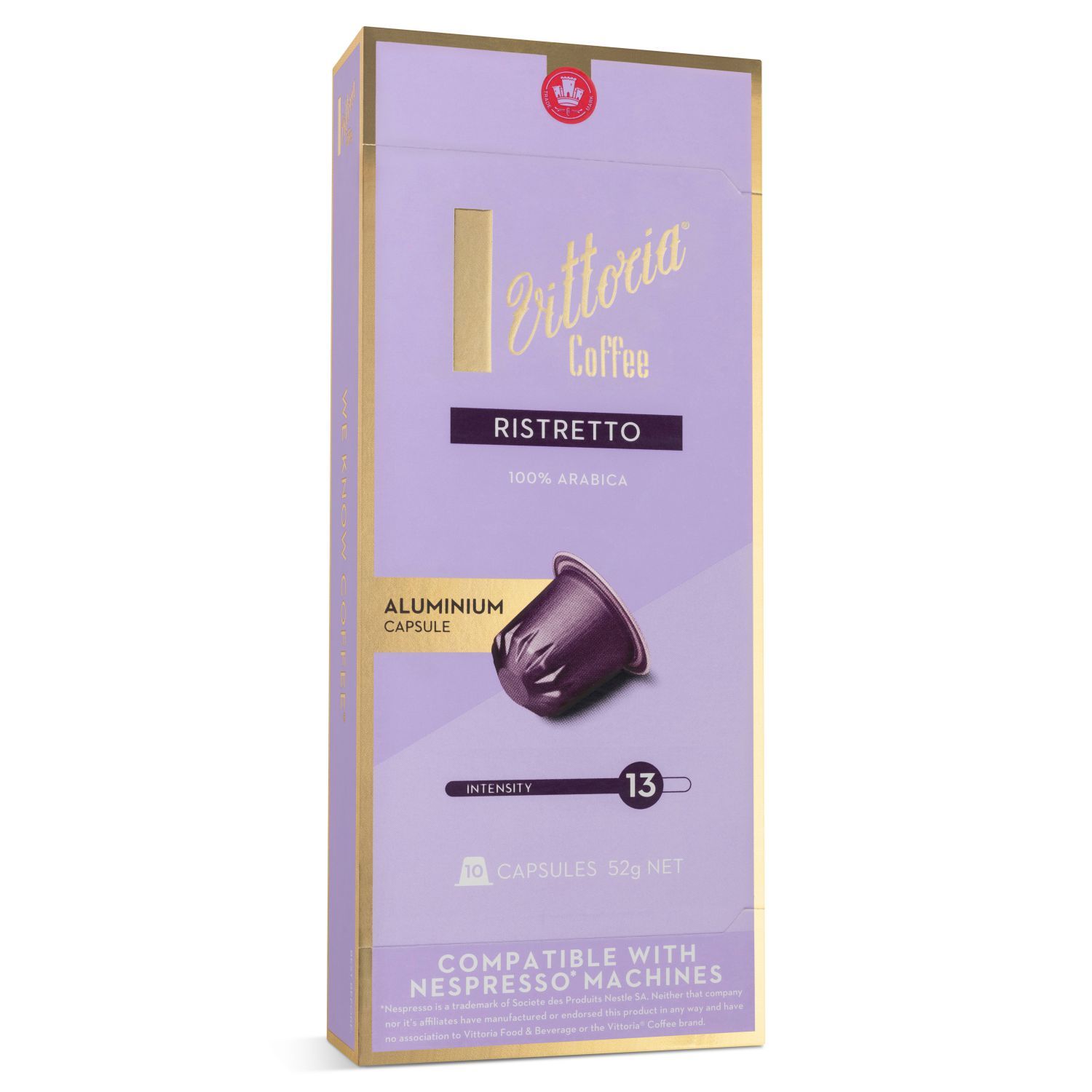 COFFEE CAPS VITTORIA 10'S NESPRESSO COMPATIBLE RISTRETTO