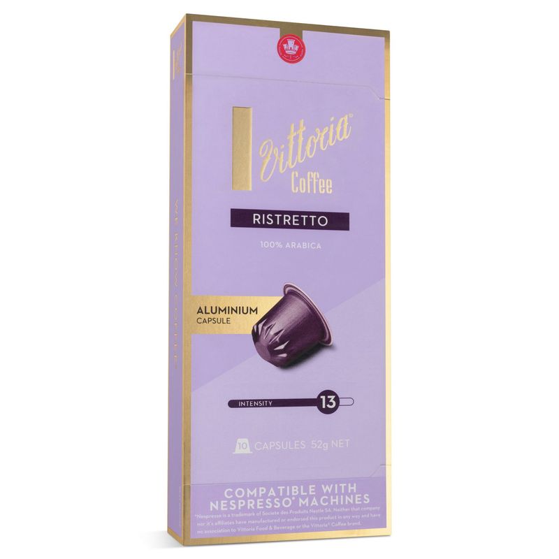 COFFEE CAPS VITTORIA 10'S NESPRESSO COMPATIBLE RISTRETTO