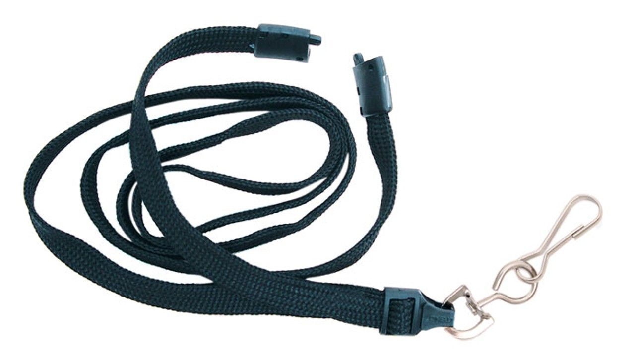 LANYARD KEVRON FOR ID CARDS BREAKAWAY BLACK PK25