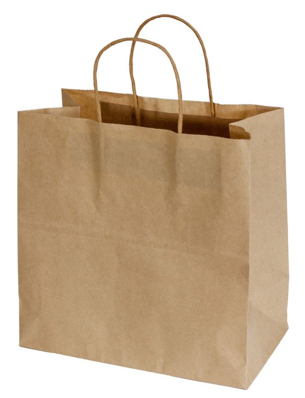 BAG CARRY KRAFT PAPER TWIST HANDLE 275x280x150MM CTN200
