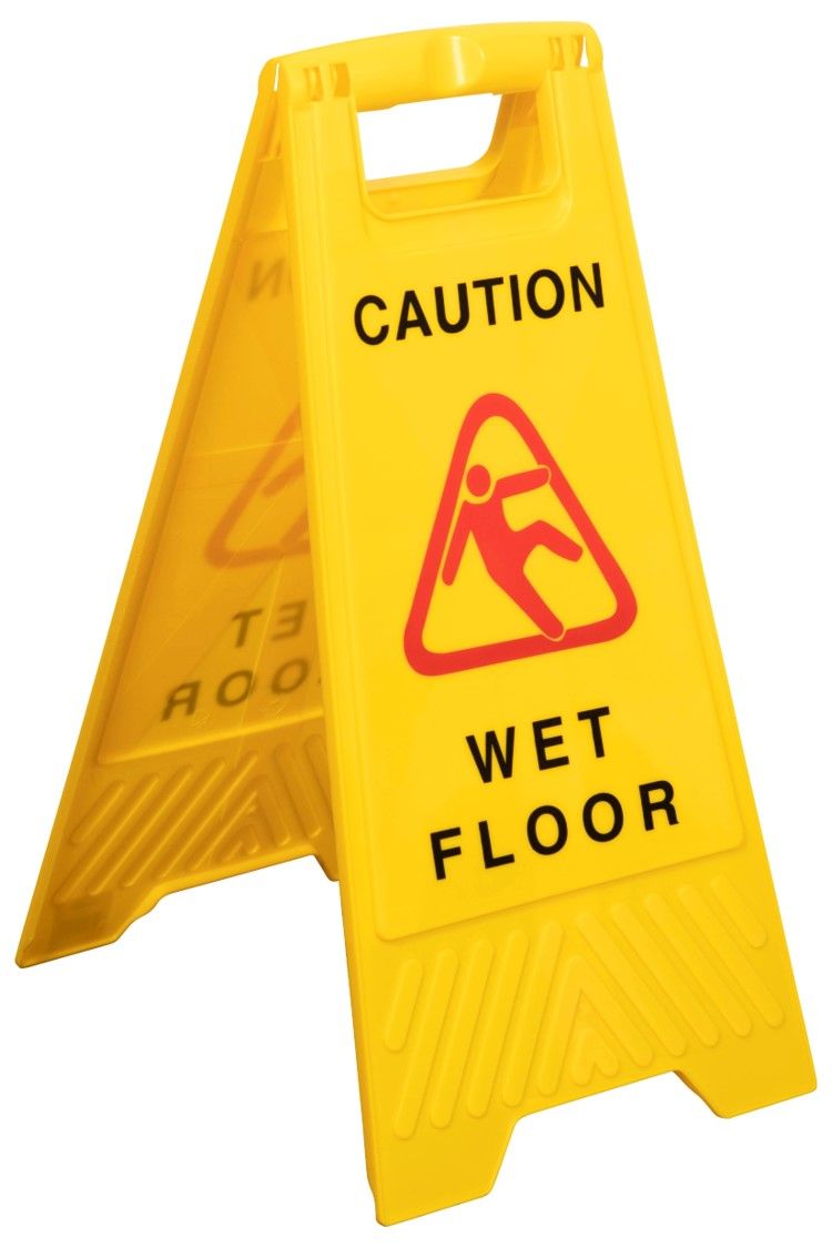 SAFETY SIGN CLEANLINK 32X31X65CM WET FLOOR YELLOW