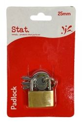 PADLOCKS BRASS STAT 25MM B/CRD
