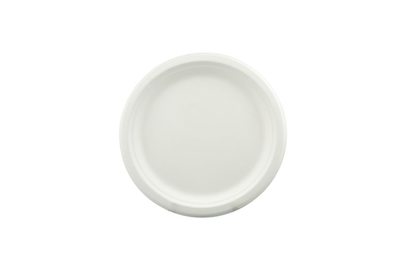 PLATE ROUND SUGARCANE ECO PAPER 180MM PK25