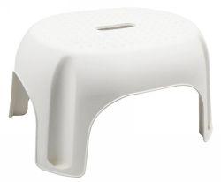 STEP STOOL ITALPLAST PLASTIC SINGLE STEP WHITE