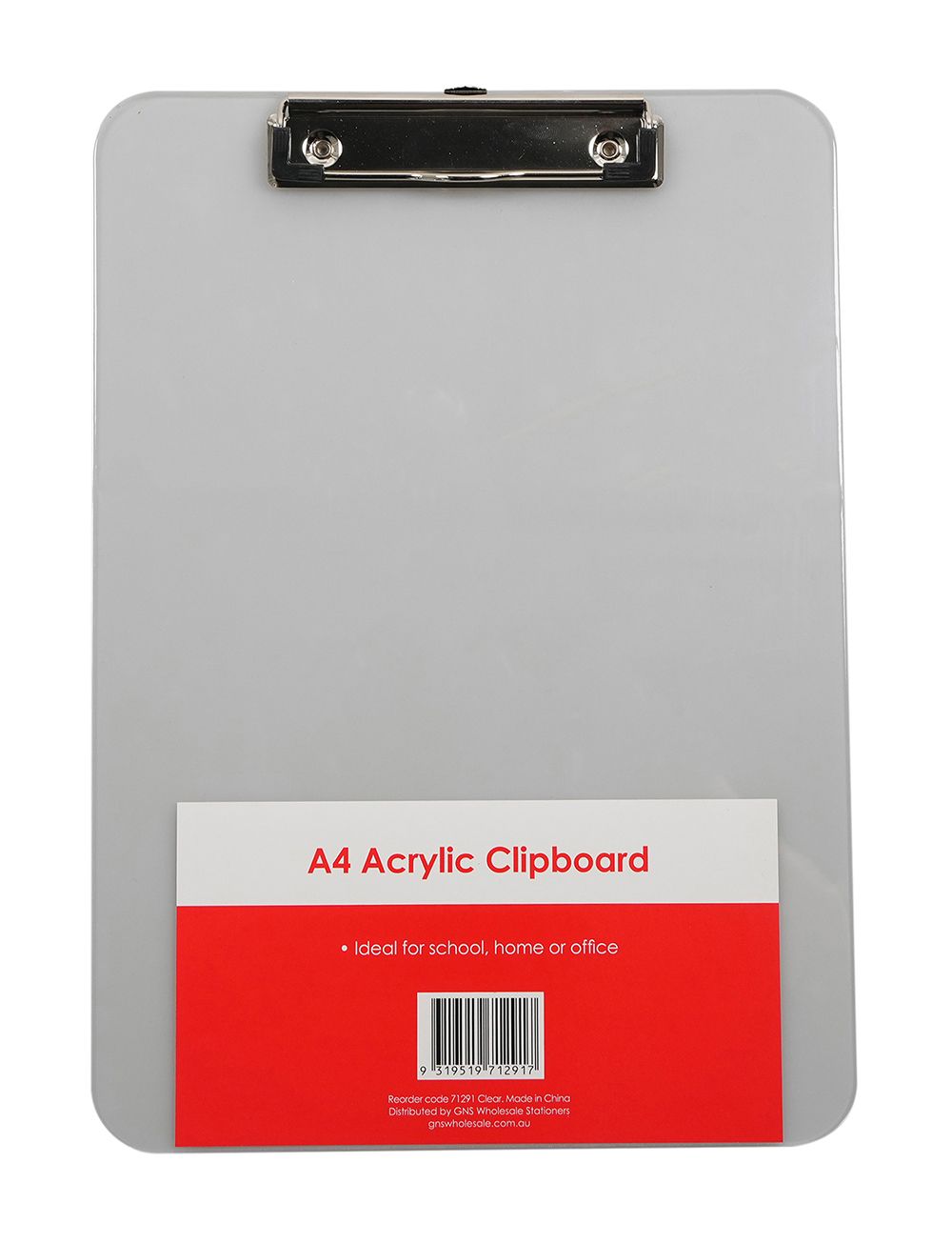 CLIPBOARD GNS A4 ACRYLIC CLEAR