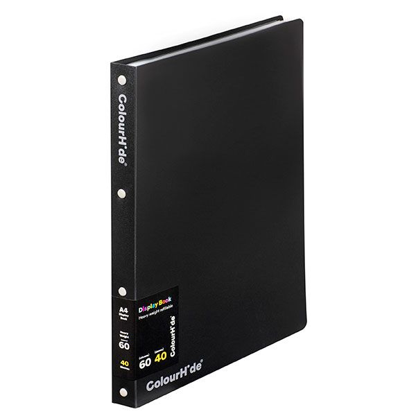 DISPLAY BOOK COLOURHIDE A4 REFILLABLE BLACK