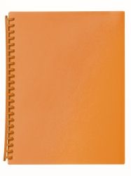 DISPLAY BOOK MARBIG A4 20 POCKET REFILLABLE TRANSLUCENT ORANGE