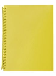 DISPLAY BOOK MARBIG A4 20 POCKET REFILLABLE TRANSLUCENT YELLOW