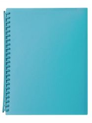 DISPLAY BOOK MARBIG A4 20 POCKET REFILLABLE TRANSLUCENT MARINE