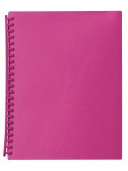 DISPLAY BOOK MARBIG A4 20 POCKET REFILLABLE TRANSLUCENT PINK
