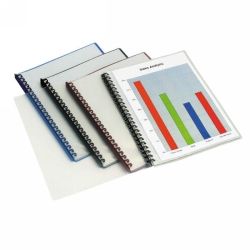 DISPLAY BOOK MARBIG A4 CLEAR FRONT BLACK BACK 20P