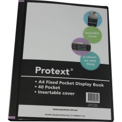 DISPLAY BOOK PROTEXT A4 40P FIXED INSERT COVER/SPINE BLACK