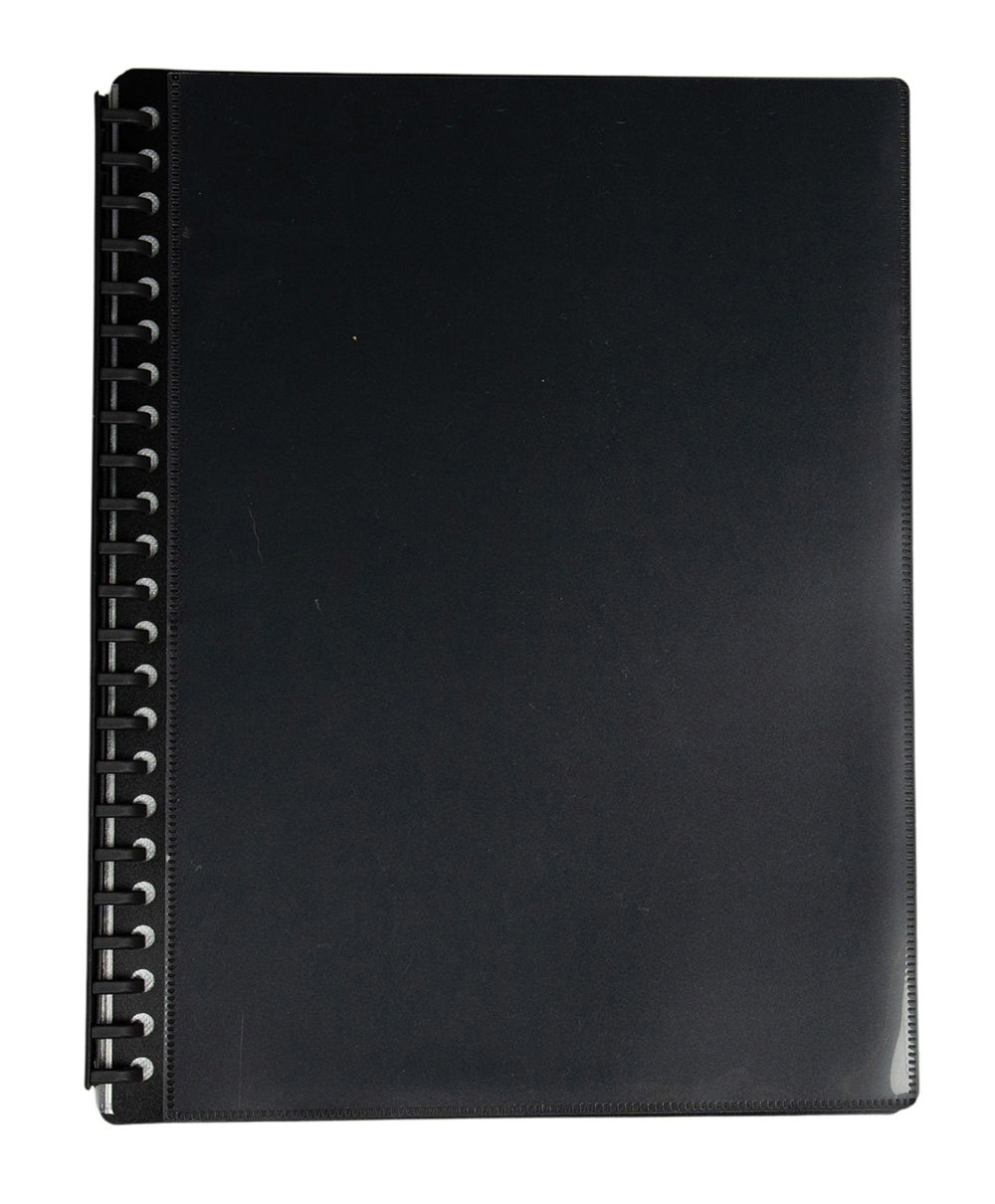 DISPLAY BOOK GNS A4 REFILLABLE INSERT CLEAR FRONT BLACK 20P
