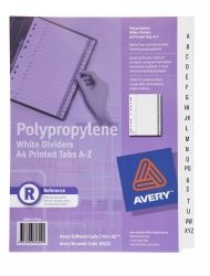DIVIDERS AVERY A4 L7411-AZ PP WHITE PRINTED A-Z