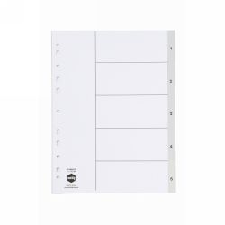 DIVIDERS MARBIG A4 PP 1-5 TAB GREY