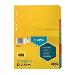 DIVIDERS MARBIG A4 MANILLA BRIGHT 5 TAB