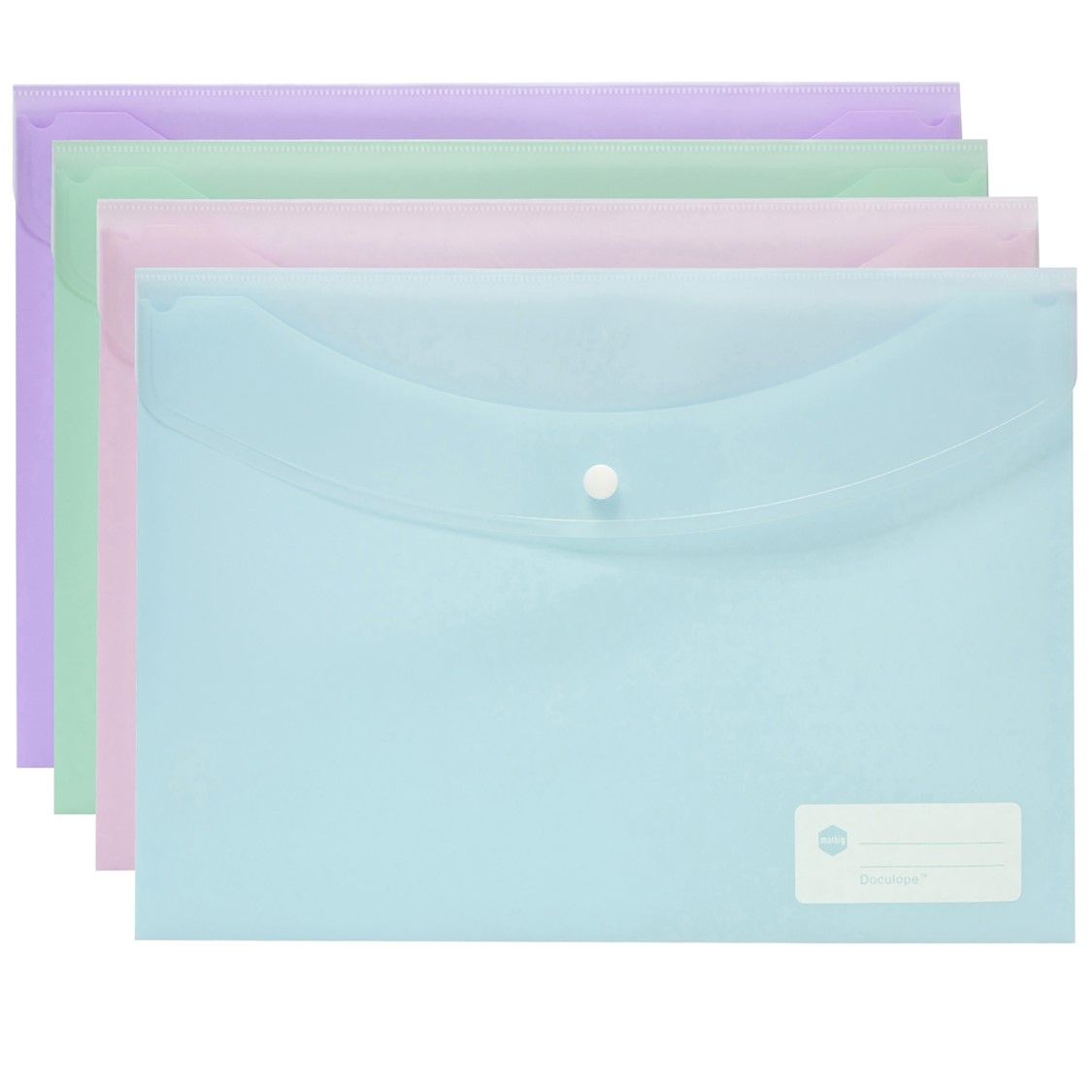 DOCUMENT WALLET MARBIG A4 DOCULOPE PASTEL COLOURS ASST