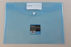 DOCUMENT WALLET PROTEXT A4 PP BUTTON CLOSURE BLUE