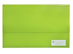 DOCUMENT WALLET MARBIG FOOLSCAP POLYPICK TRANSLUCENT LIME