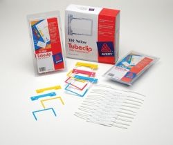 FILE FASTENER AVERY TUBECLIP YELLOW BX100