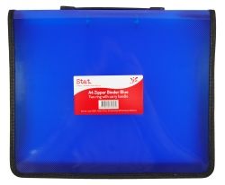BINDER STAT A4 2R ZIPPER W/HANDLE BLUE
