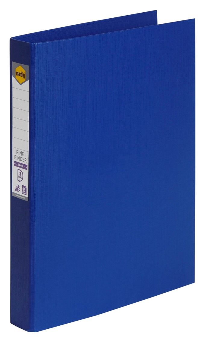 BINDER MARBIG A4 PE 3 D-RING 25MM BLUE